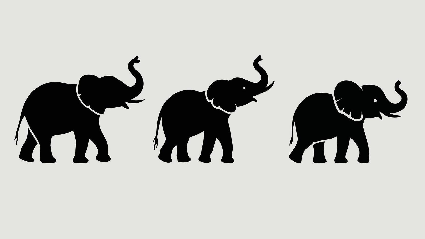 Silhouette of Elephant, Elephant logo vector