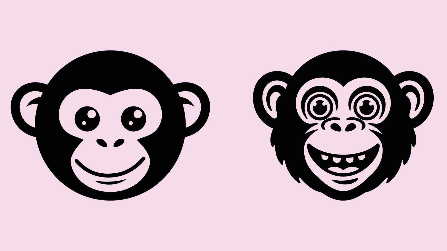 Chimpanzee Logo, Chimpanzee Face Logo, Monkey Logo, Monkey Face Logo vector