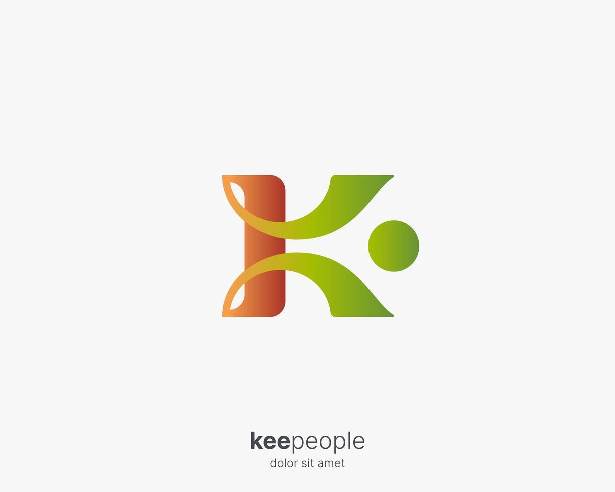 Creative colorful gradient letter k logo vector