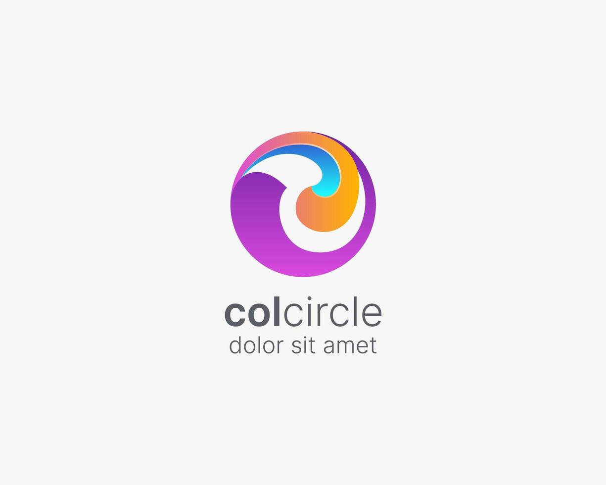 Circle loop gradient logo gradient vector
