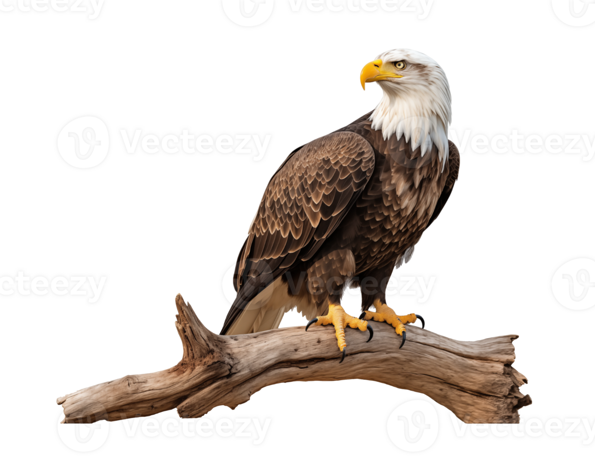 Bald eagle on a branch png