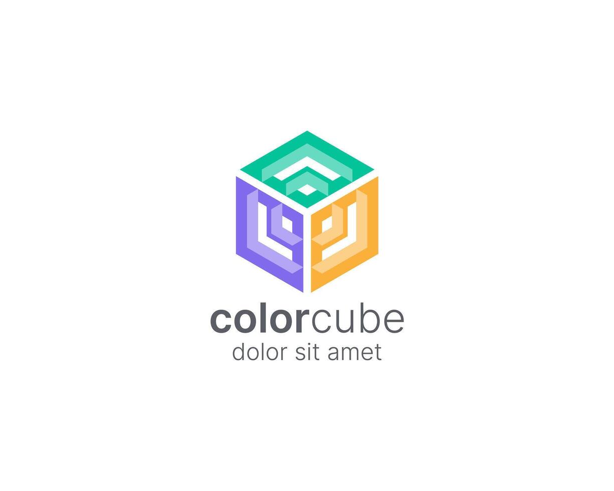 3d hexagon logo. Creative hexagon logo vector