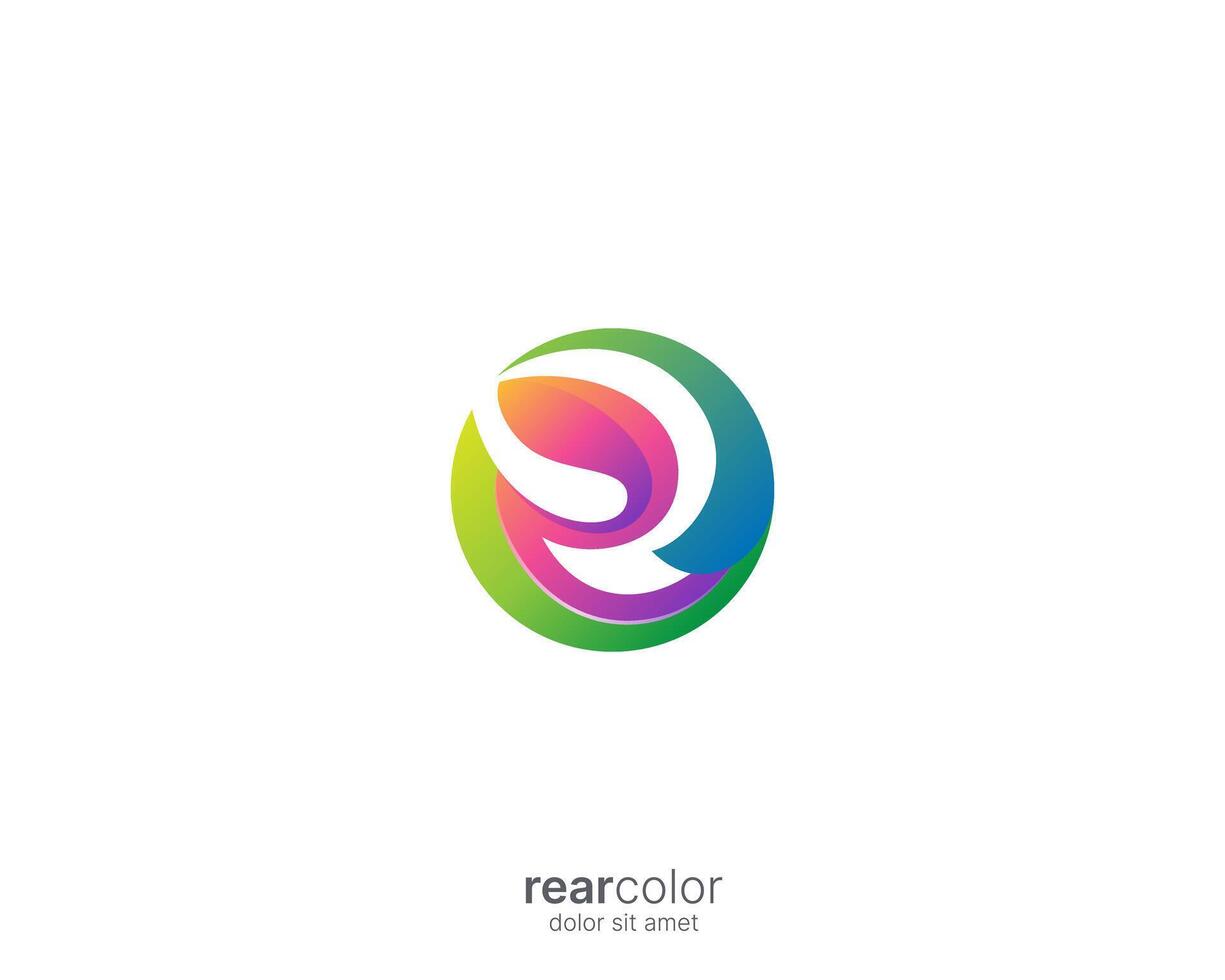 Circle arch gradient logo gradient vector