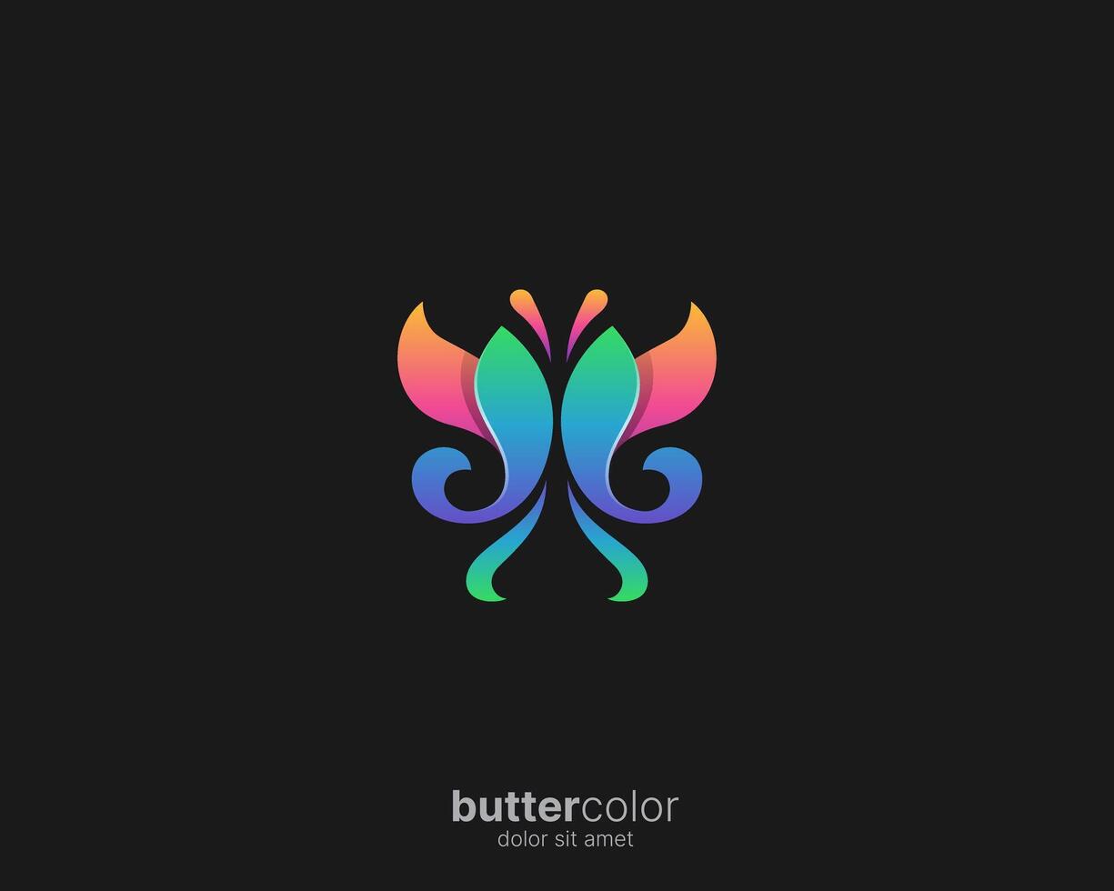 Creative colorful butterfly logo vector