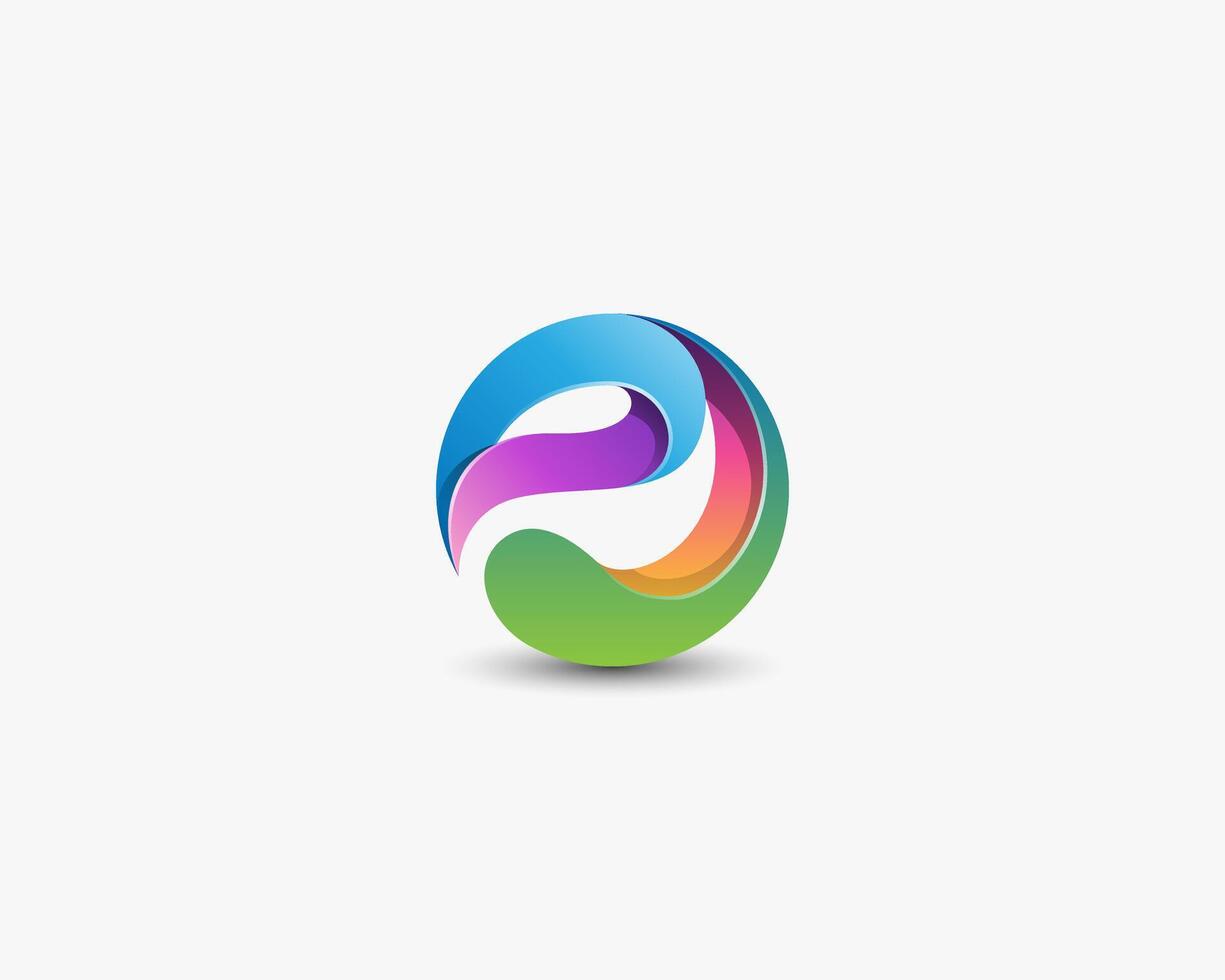 Circle gradient arch logo gradient vector