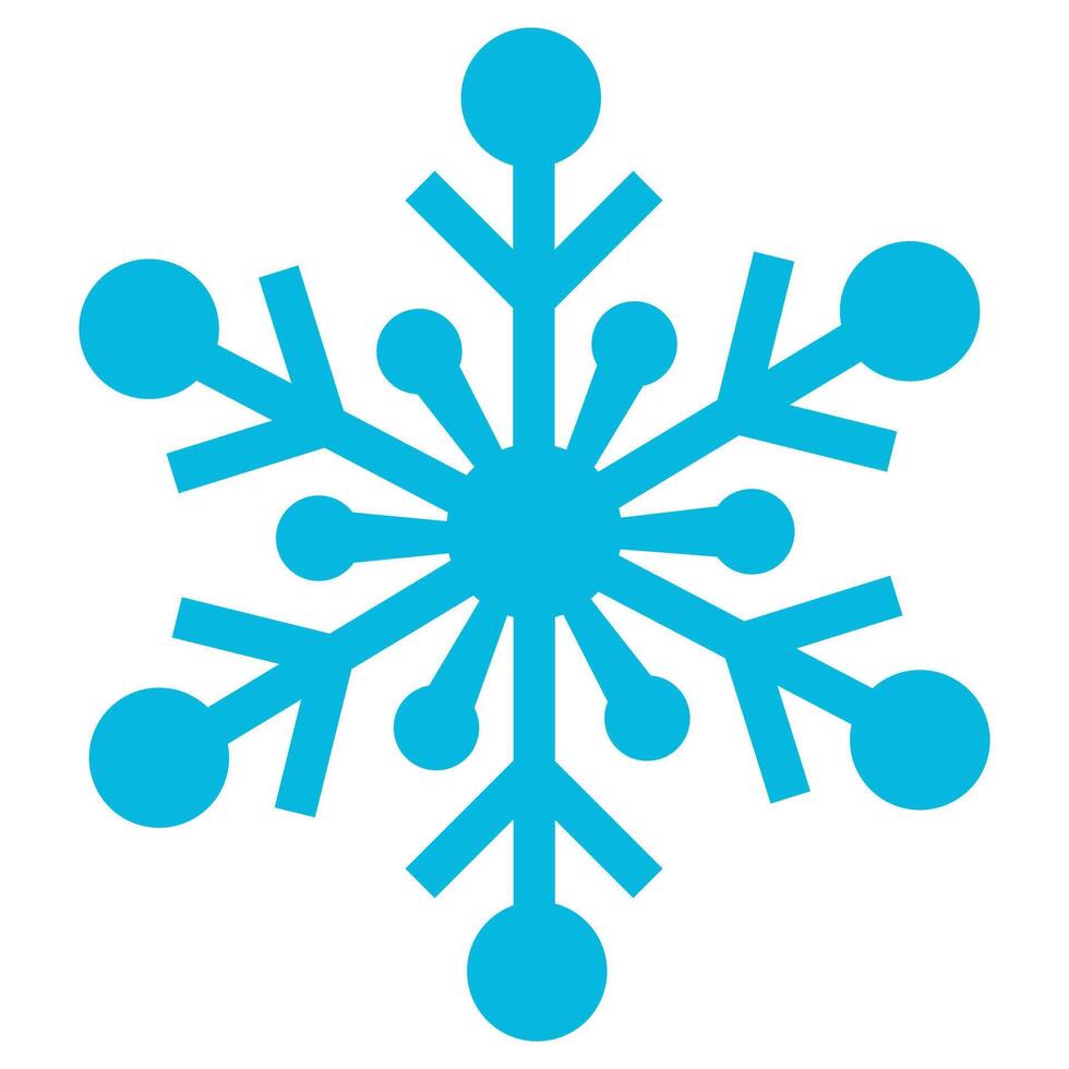 Cute snowflake isolated on white background. Nice element for Christmas banner, cards. Blue snowflakes. vector