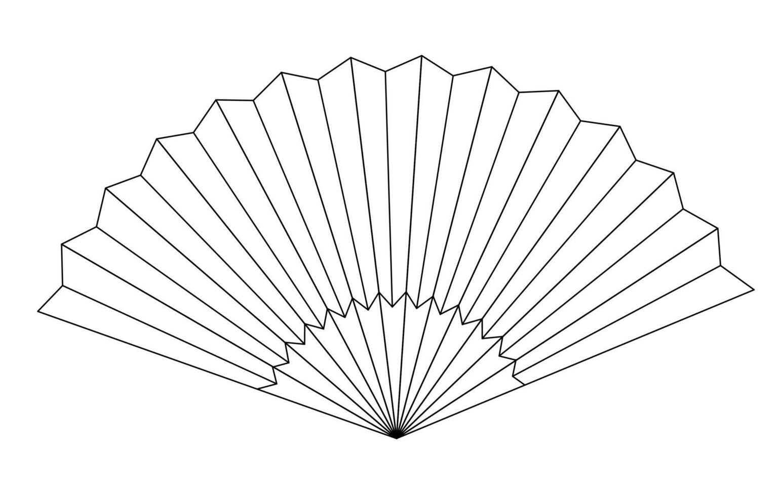 Asian Hand Fan Symbol of Culture. illustration of Paper Folding Fan. Traditional fan. vector