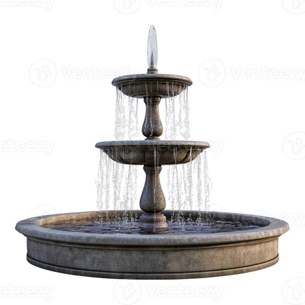 A fountain with water flowing out of it png