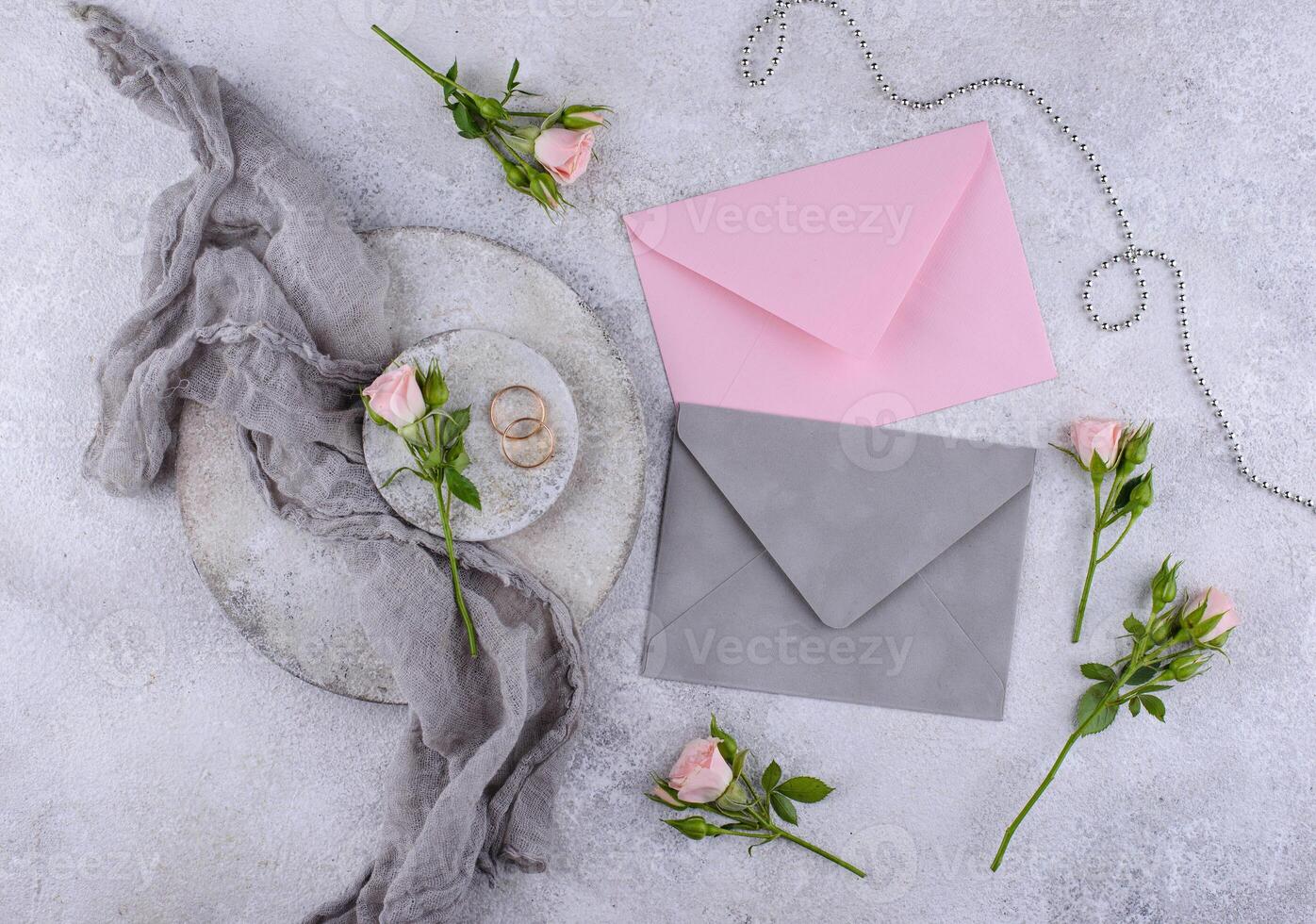 Wedding invitation card. Save the date concept photo