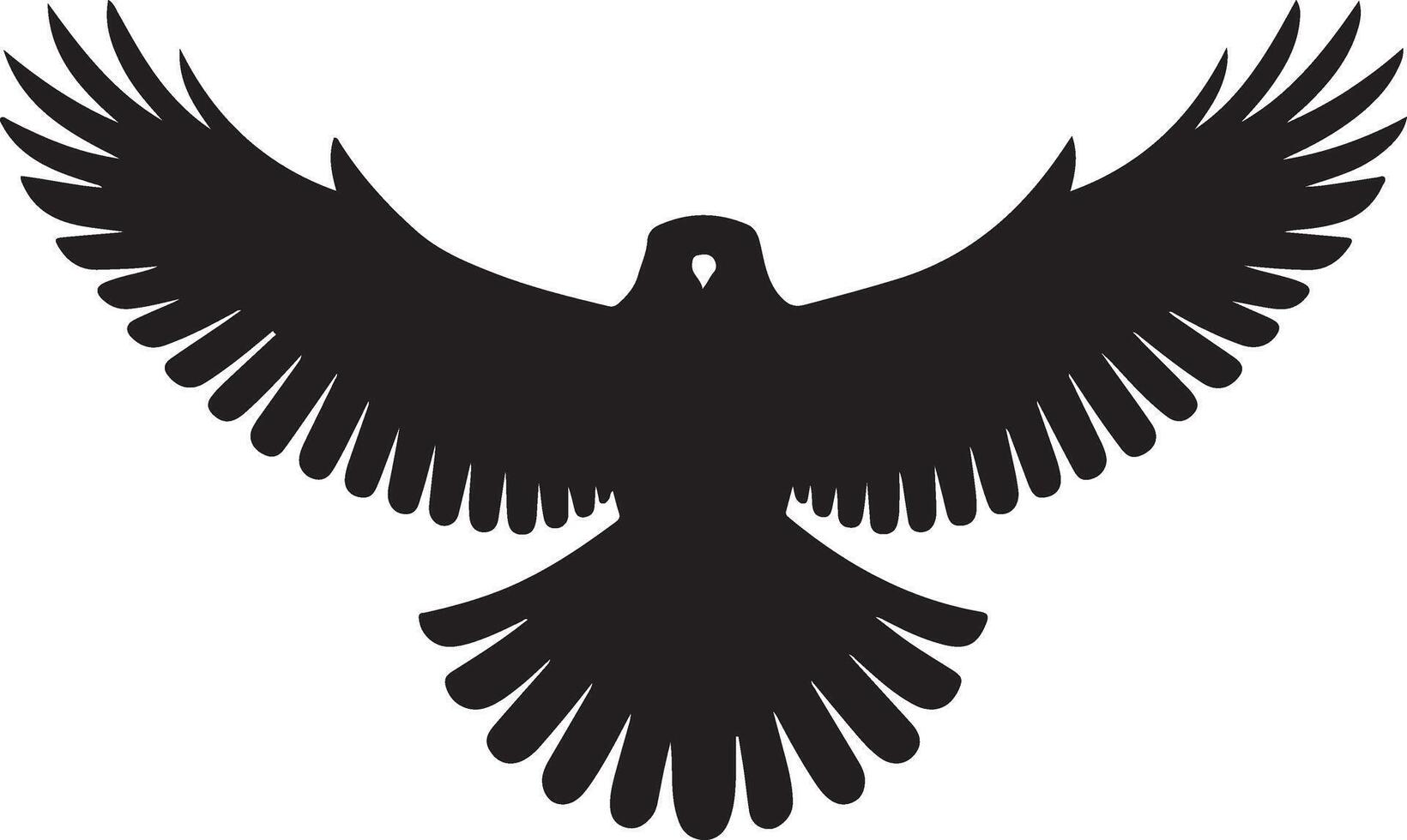 Silhouette of a flying hawk with wings vector