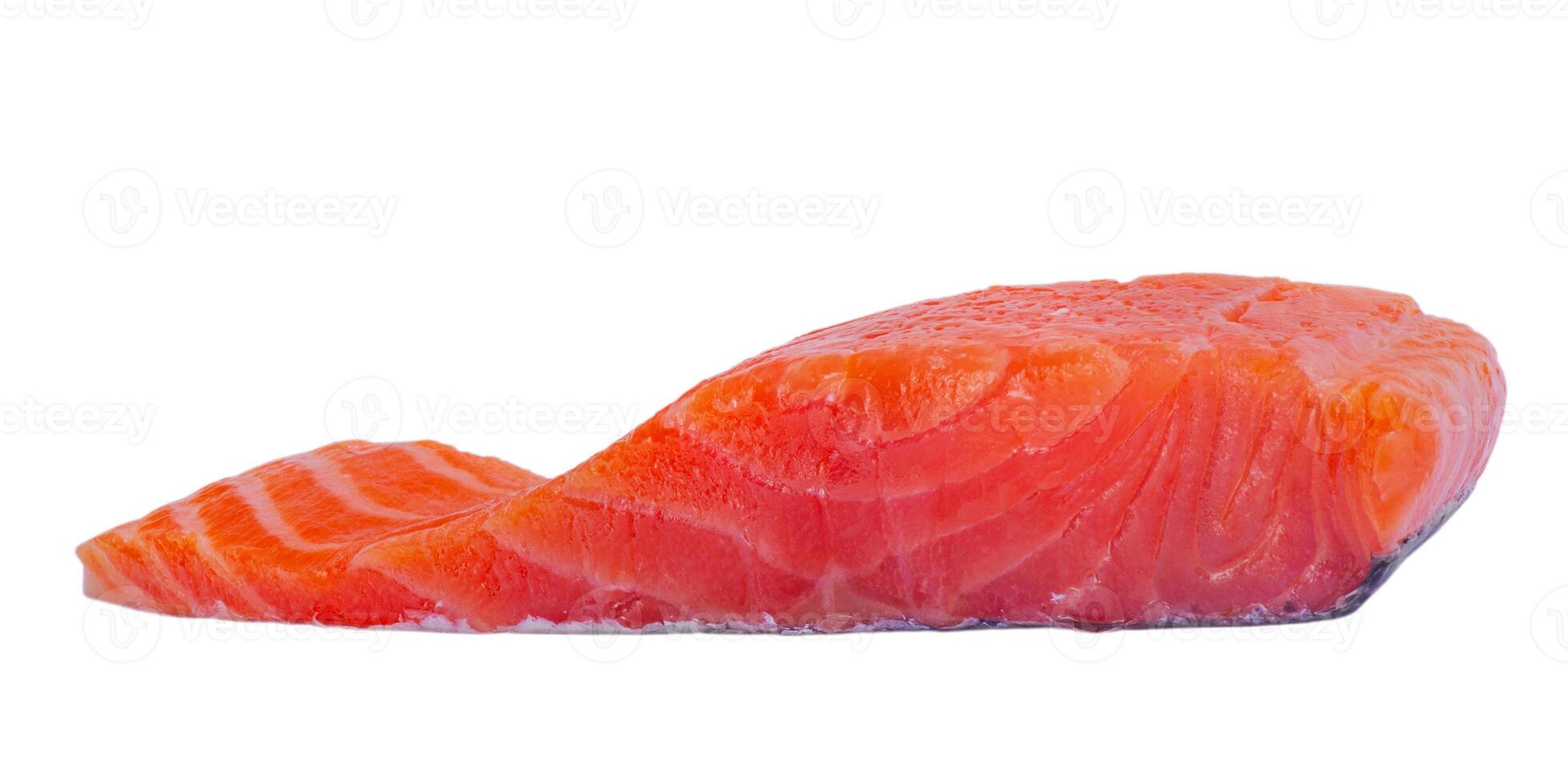 Lightly salted red salmon fish isolate on a white background. photo
