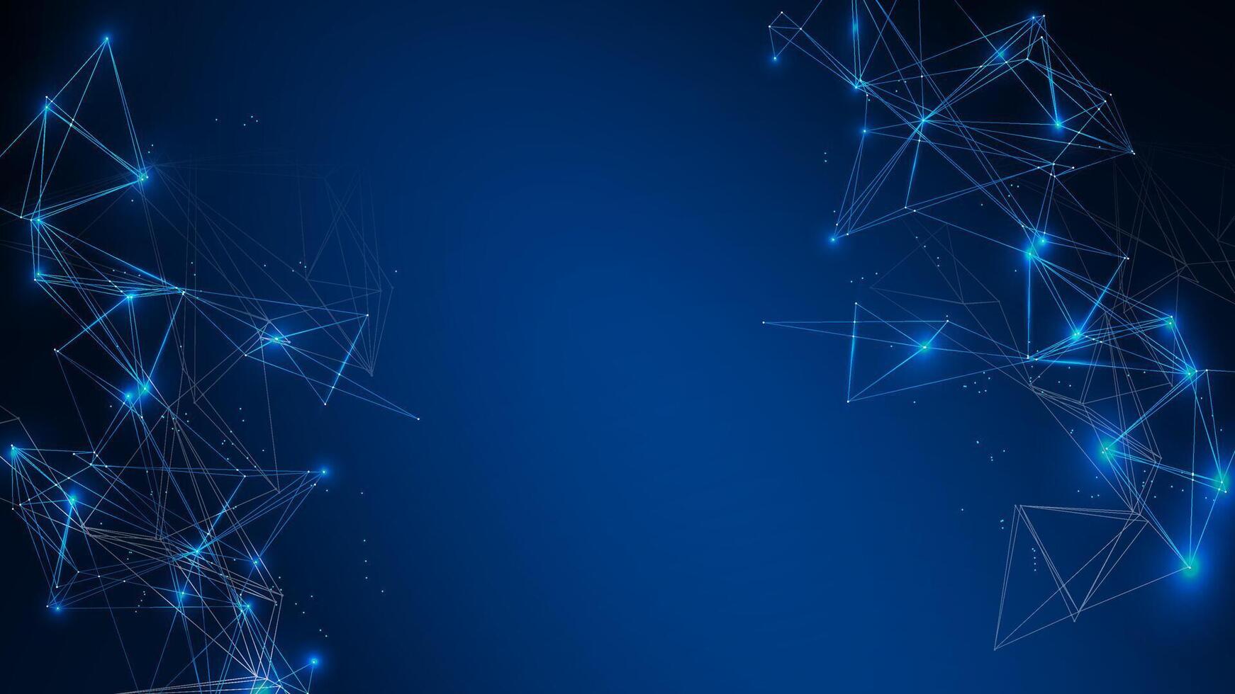 Abstract technology quantum background. Science and futuristic molecule. Blue plexus glowing light editable vector