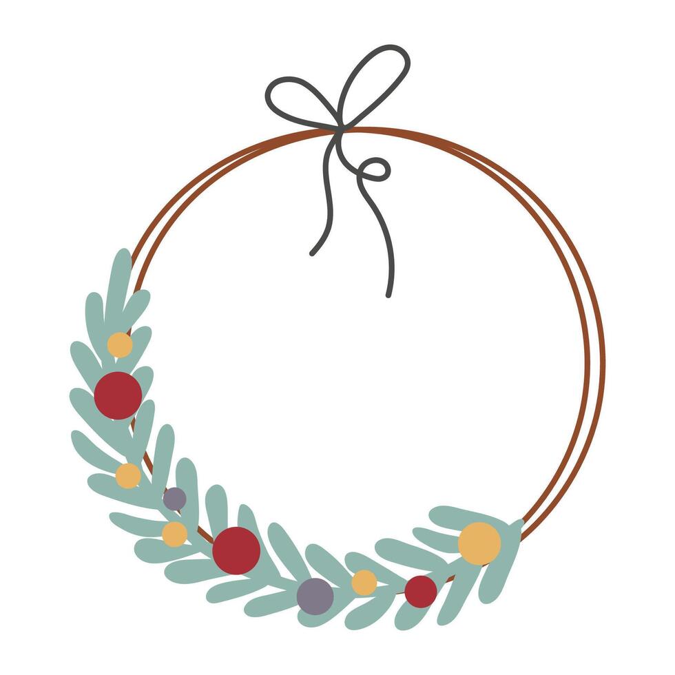 Christmas fir wreath illustration vector
