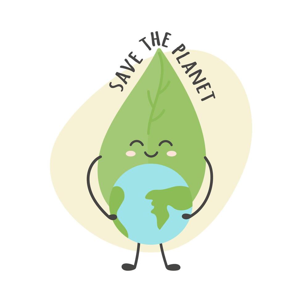 Ecology illustration with leaf character vector
