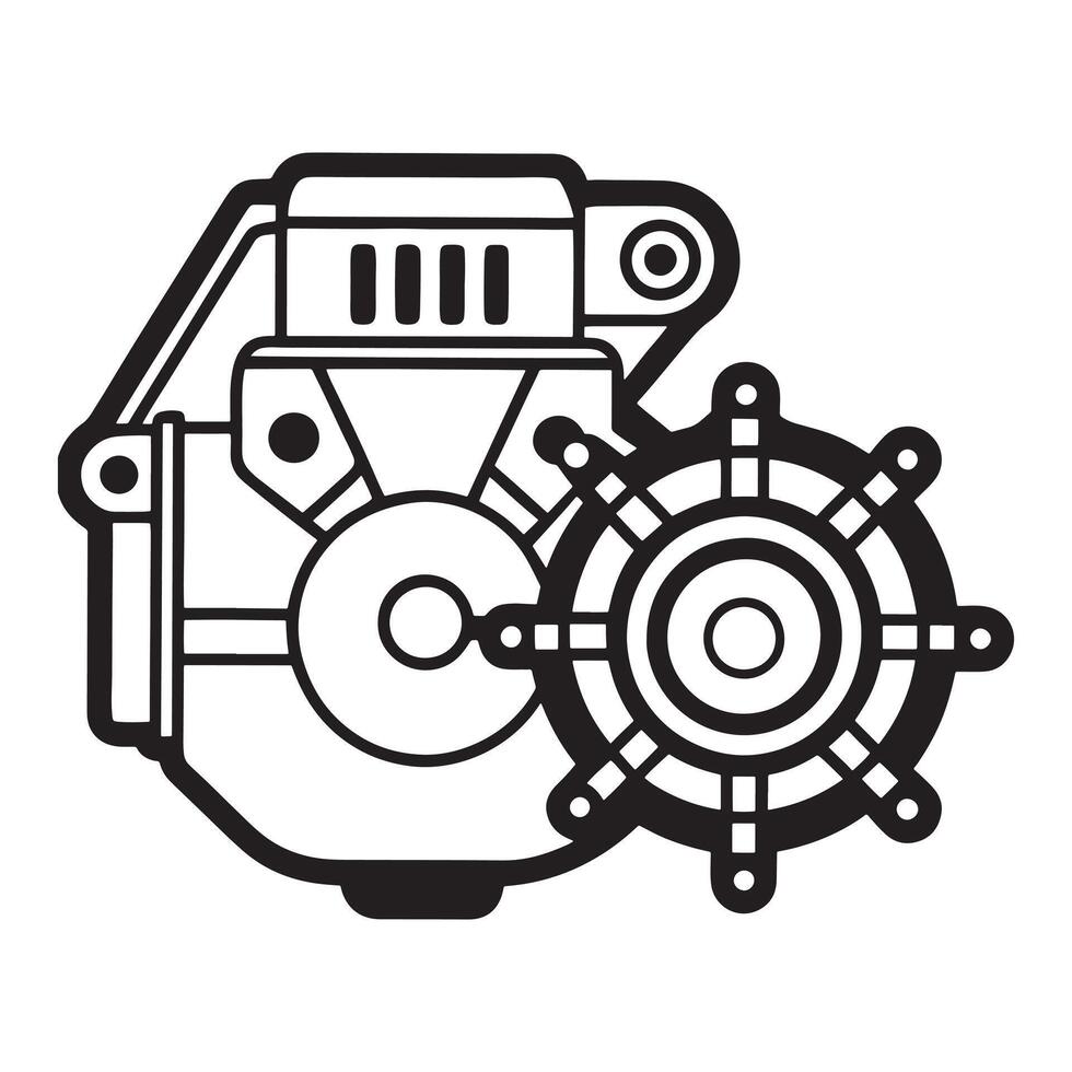 Realistic Generator Machine Art vector