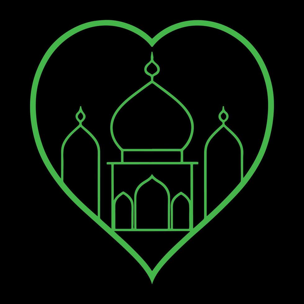 Elegant Mosque Love Icon Design vector