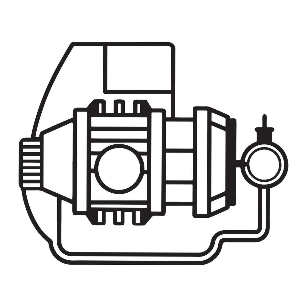 Sleek Electric Generator Drawing vector