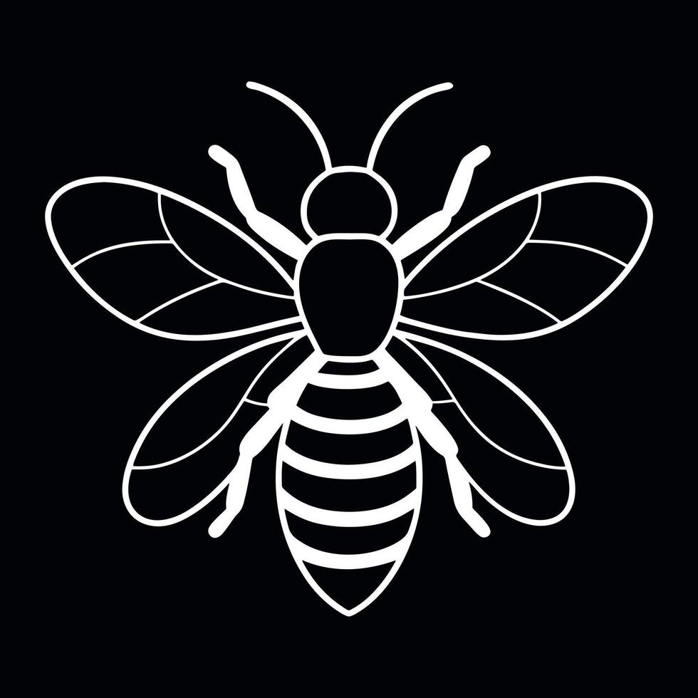 Artistic Bee Graphic with Wings vector