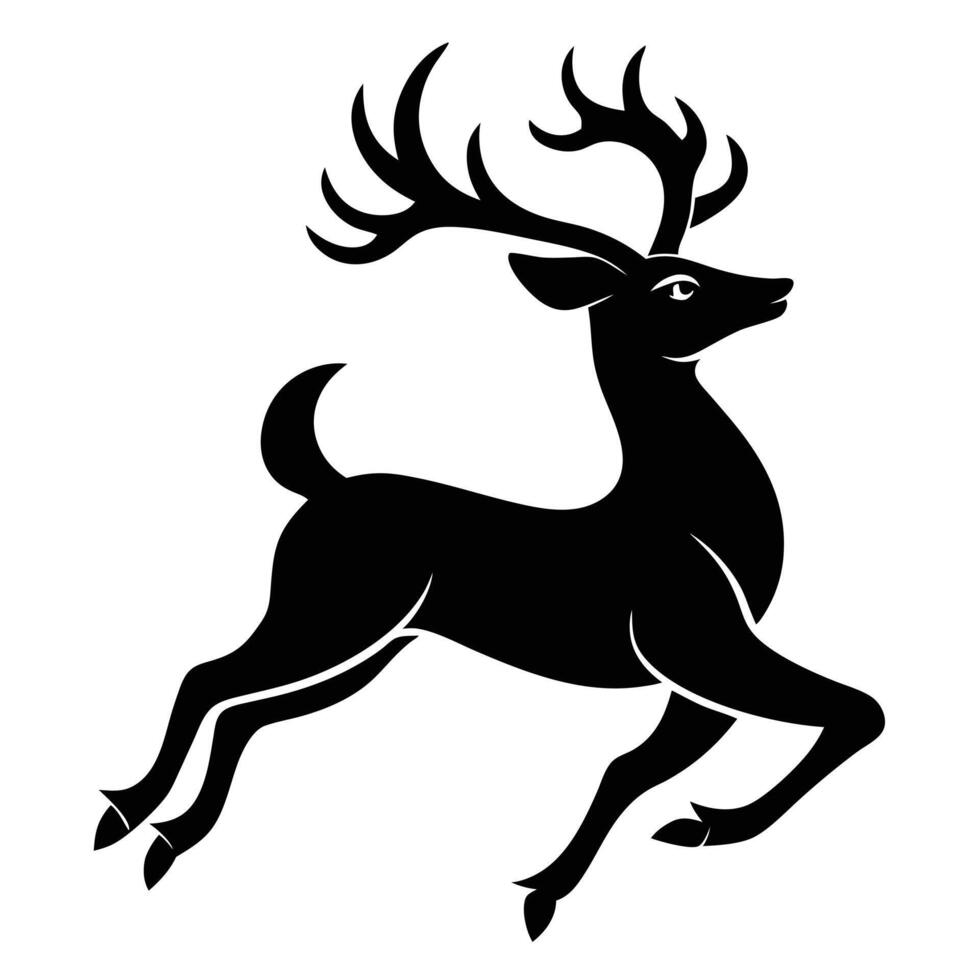 a black and white silhouette of a deer vector