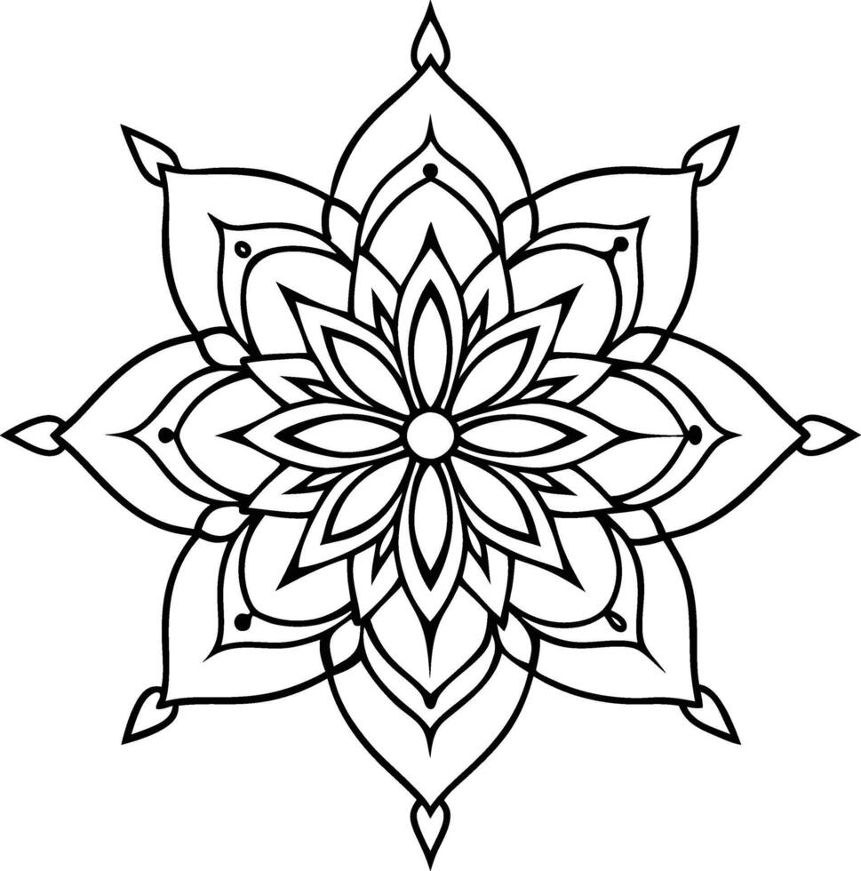 Zen Outline Mandala vector
