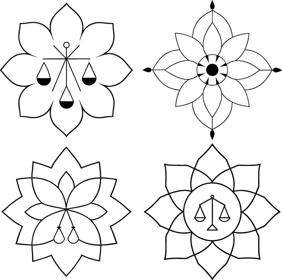 Sacred Geometry Line Art vector