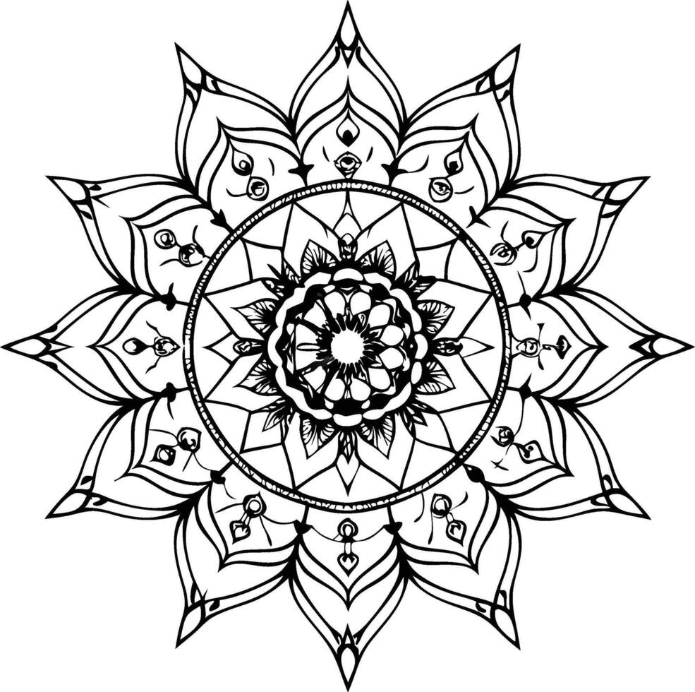 Mystical Line Art Mandala vector