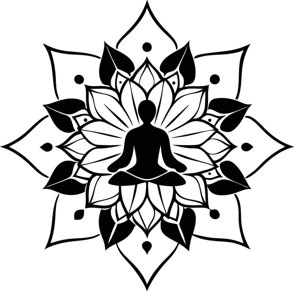 Mind-Body Connection Mandala vector