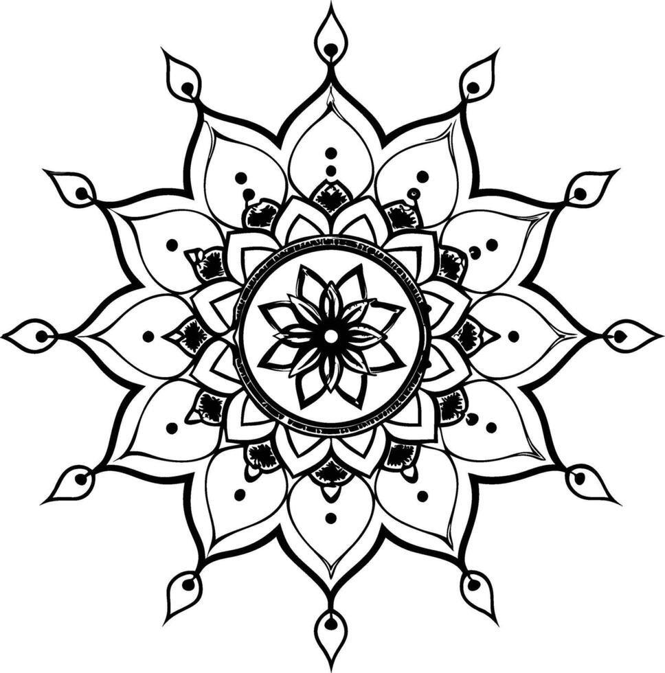 Ethereal Outline Mandala vector