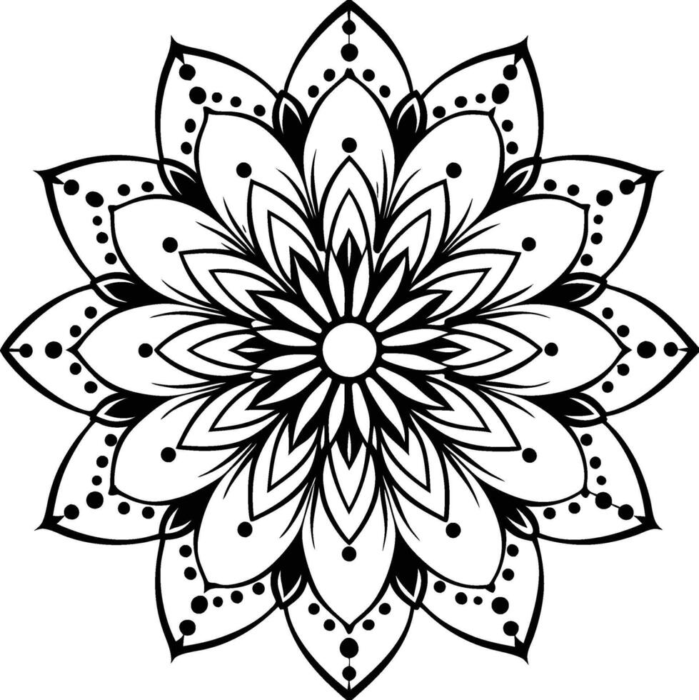 Outline Symmetry Mandala vector