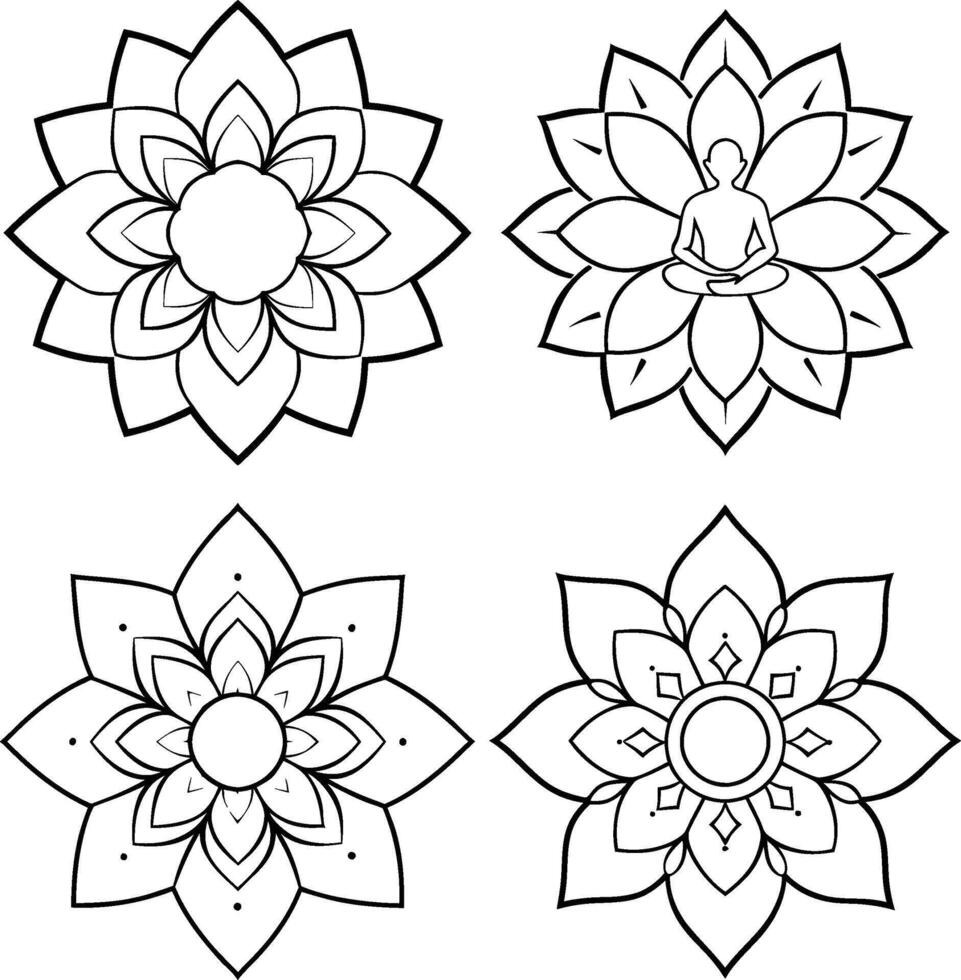 Intricate Line Work Mandala vector