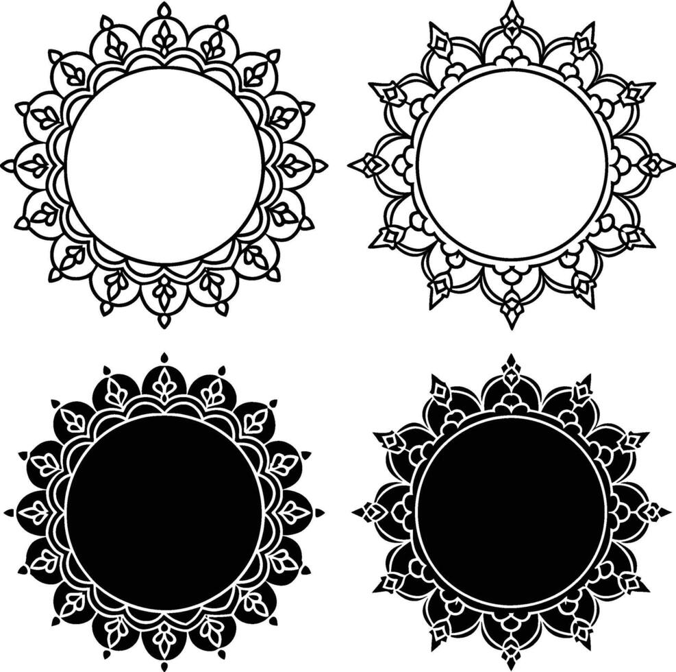 Mandala Elegance Frame Collection vector