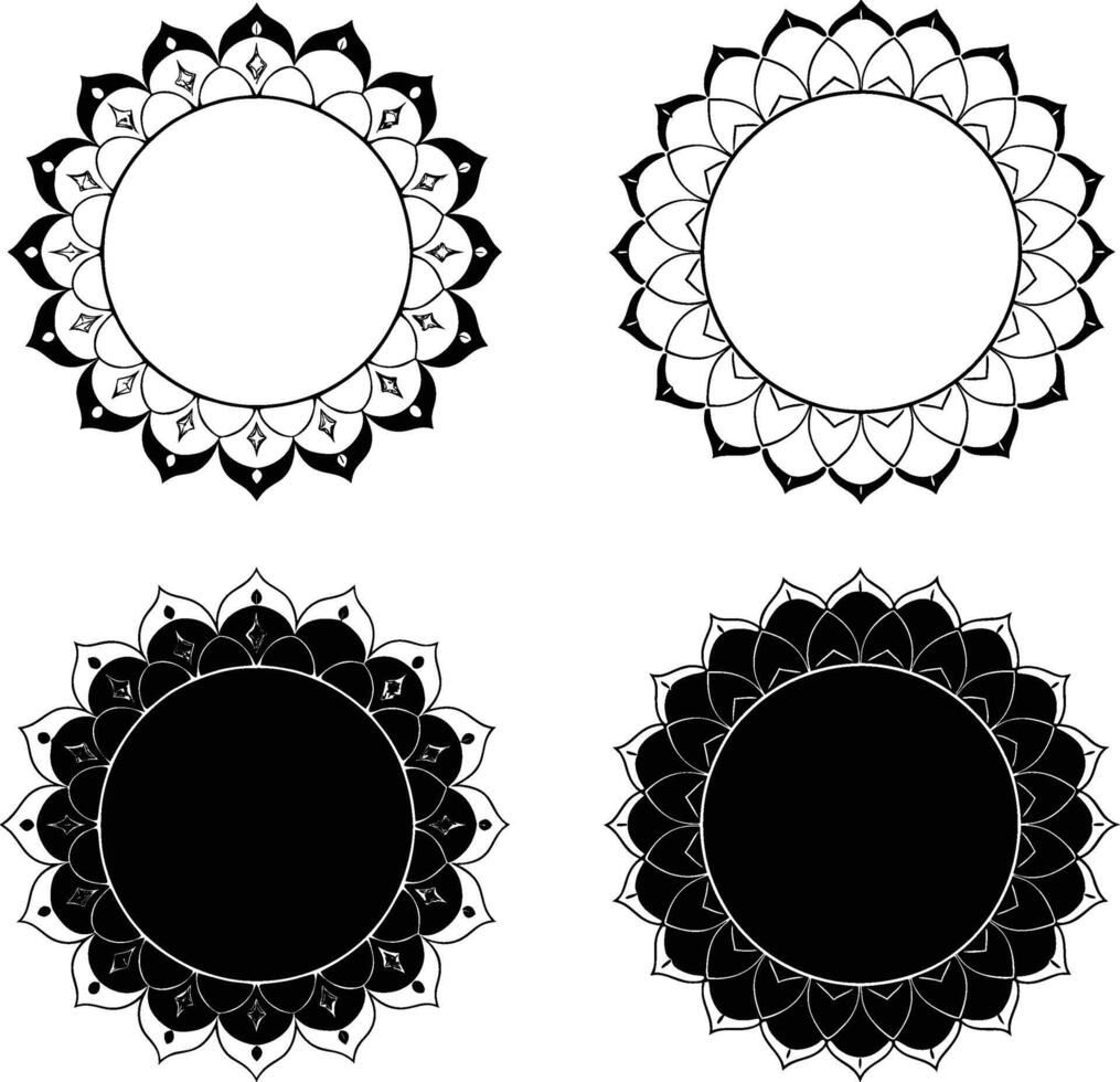 Boho Mandala Frames vector