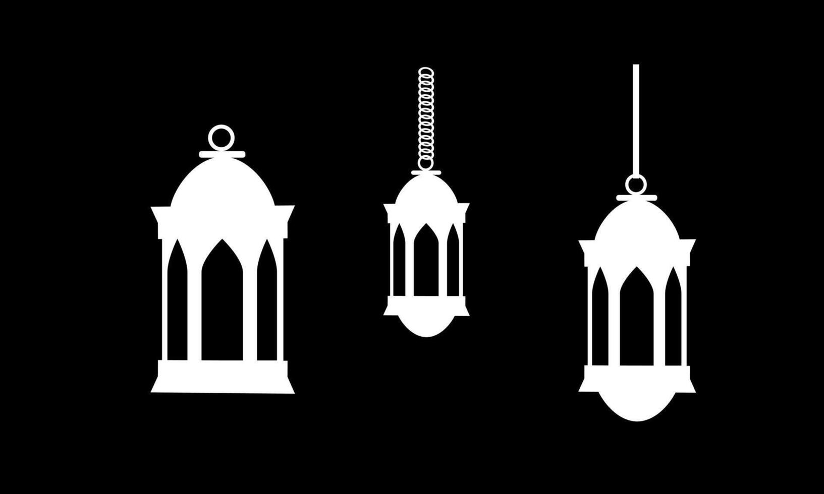 Arabic lantern ornament islamic white colors vector