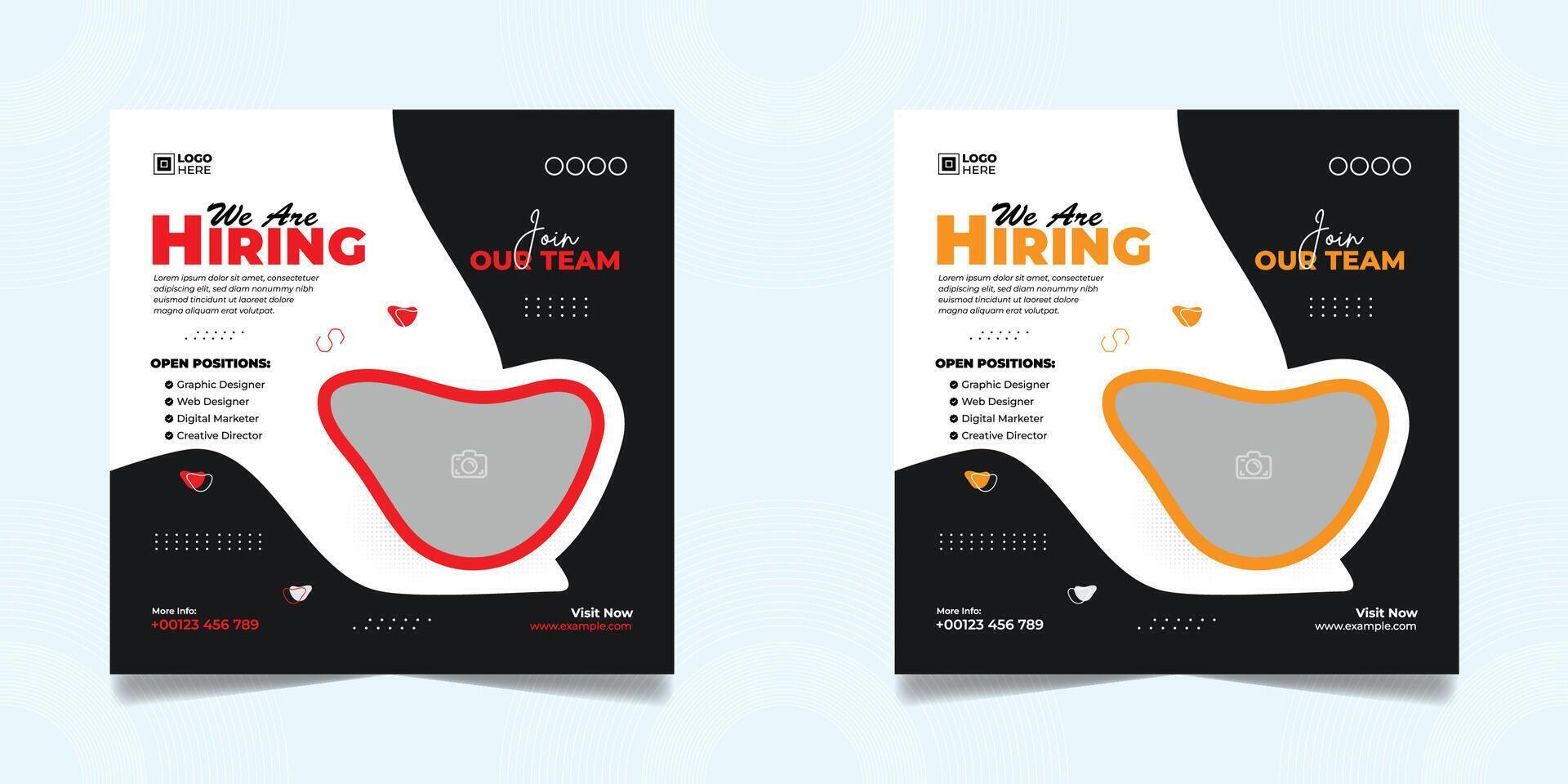 We are hiring design template vector