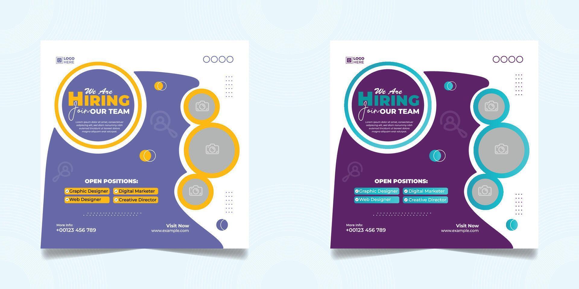 We are hiring square two design. vector