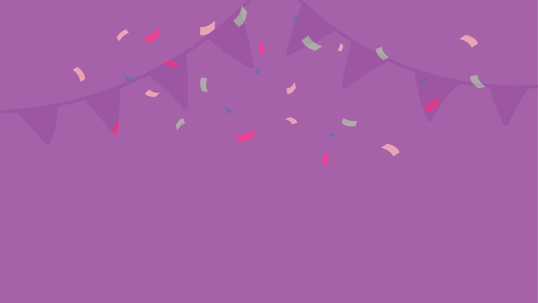 purple background party with confetti and decoration minimalist simple vector