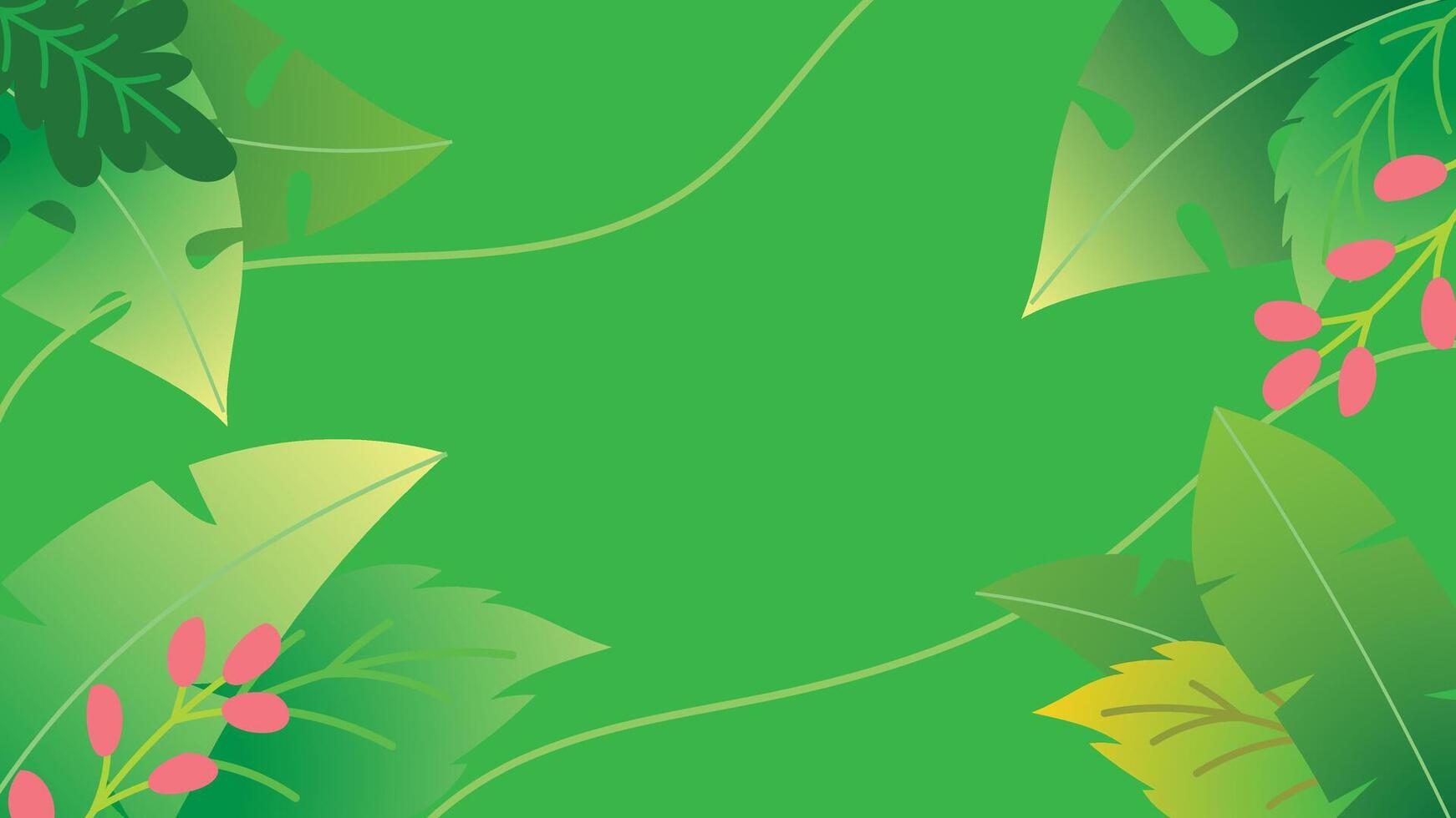 frame leaf bg decoration green vector