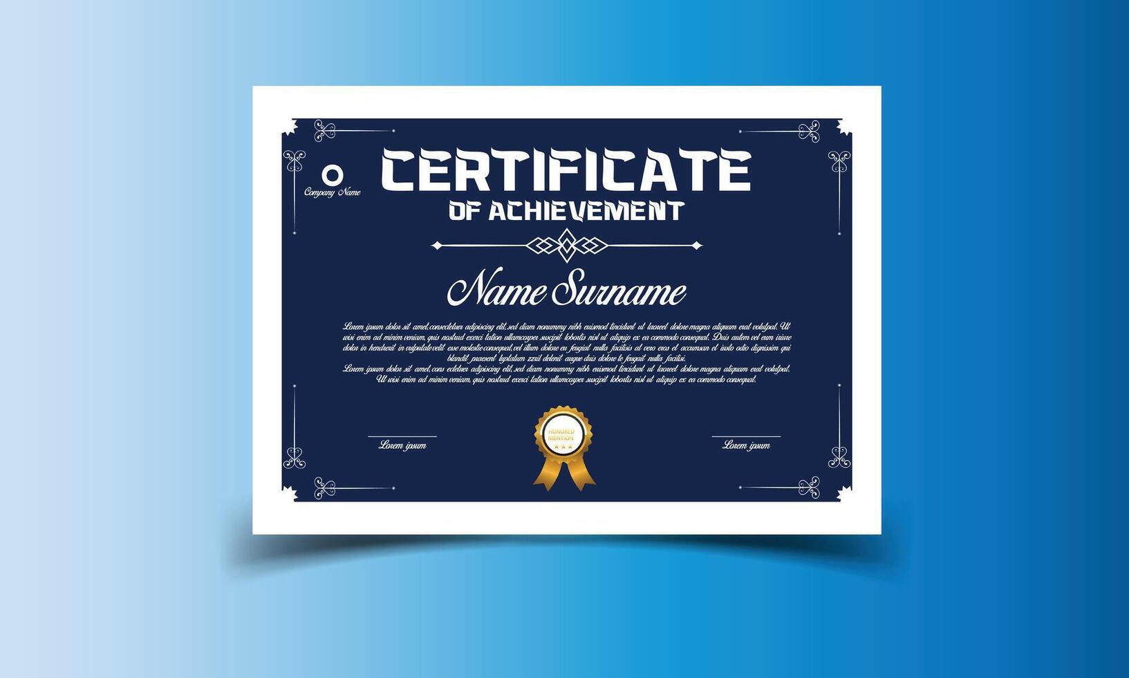 Customizable Certificate of Achievement Premium Award Templates vector