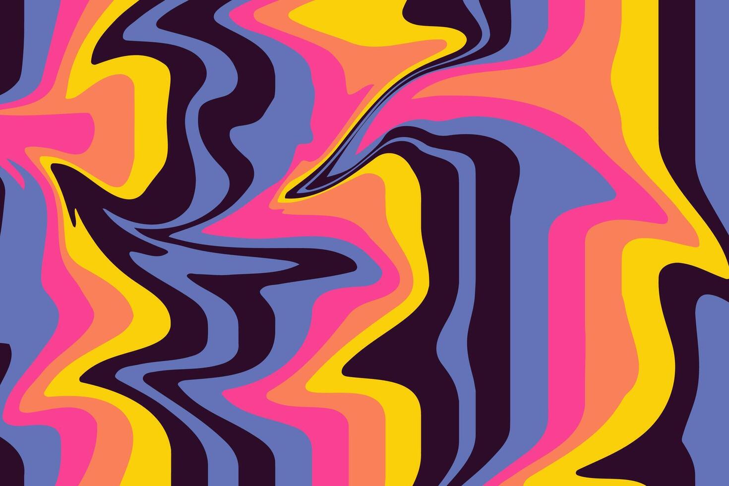 Abstract Psychedelic Wave Pattern in Bold Colors vector