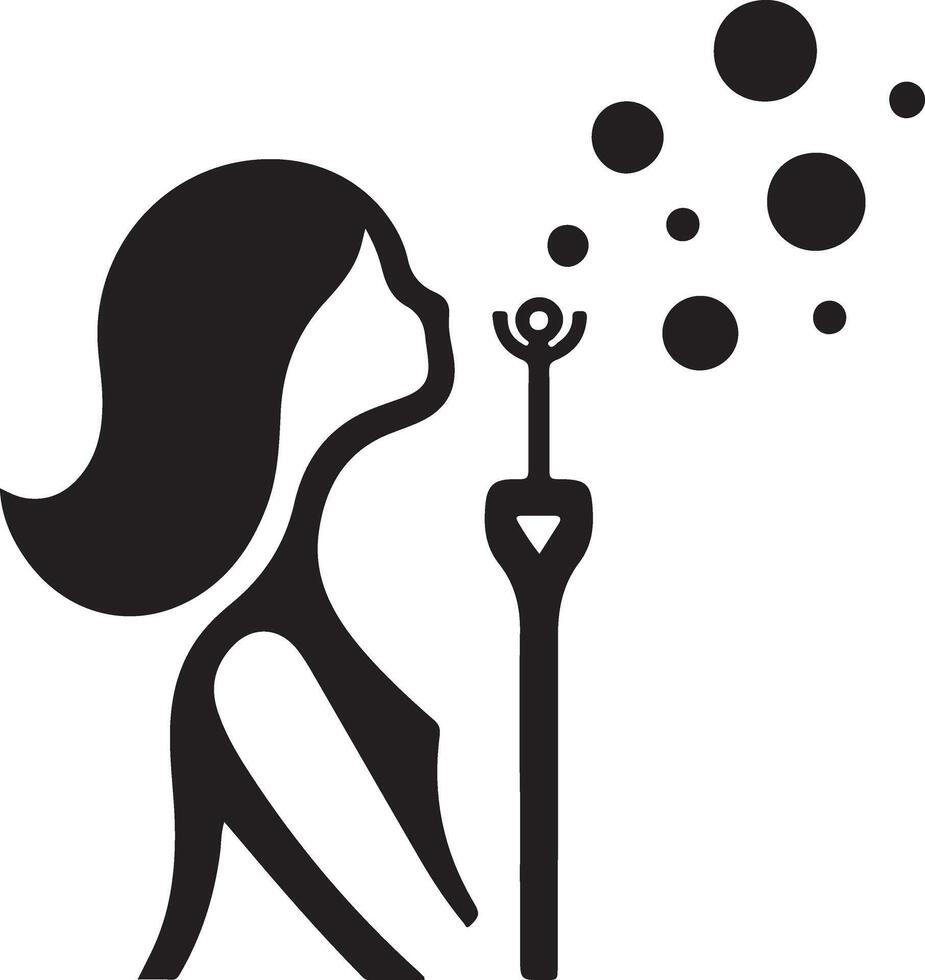 Creative Image of Bubble Blowing Silhouette Design vector