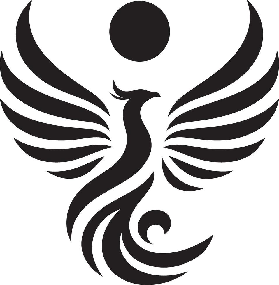 Stunning Phoenix Rising Silhouette Design vector