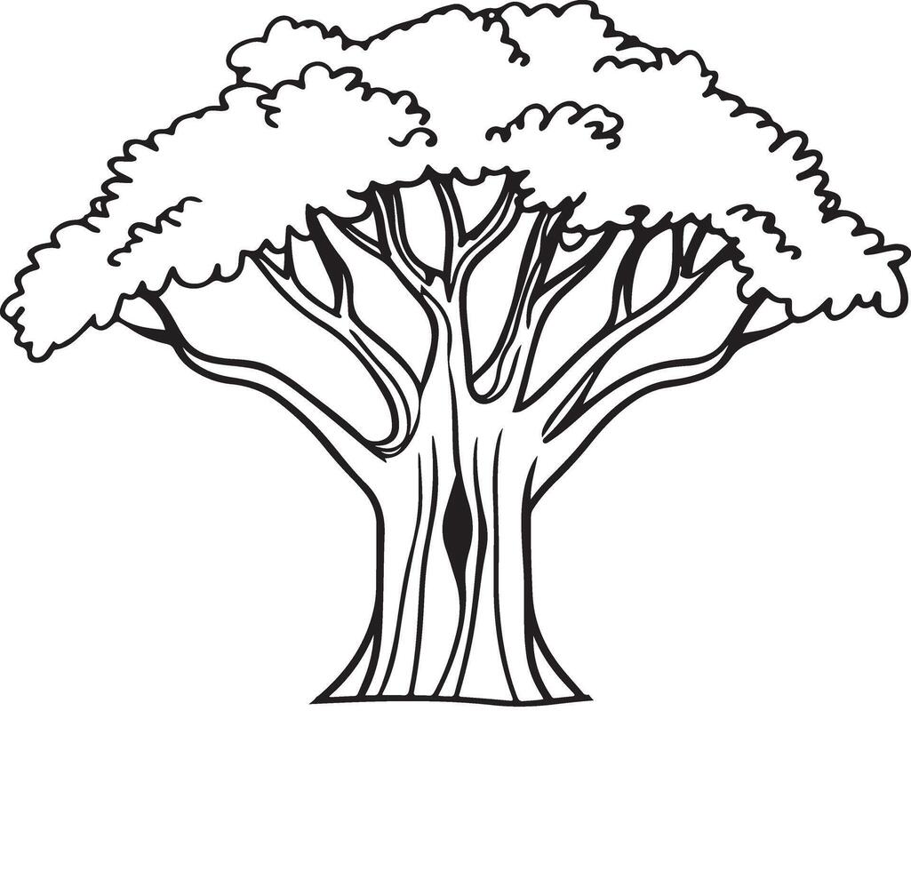 Stylish Banyan Tree Silhouette for Branding Needs vector