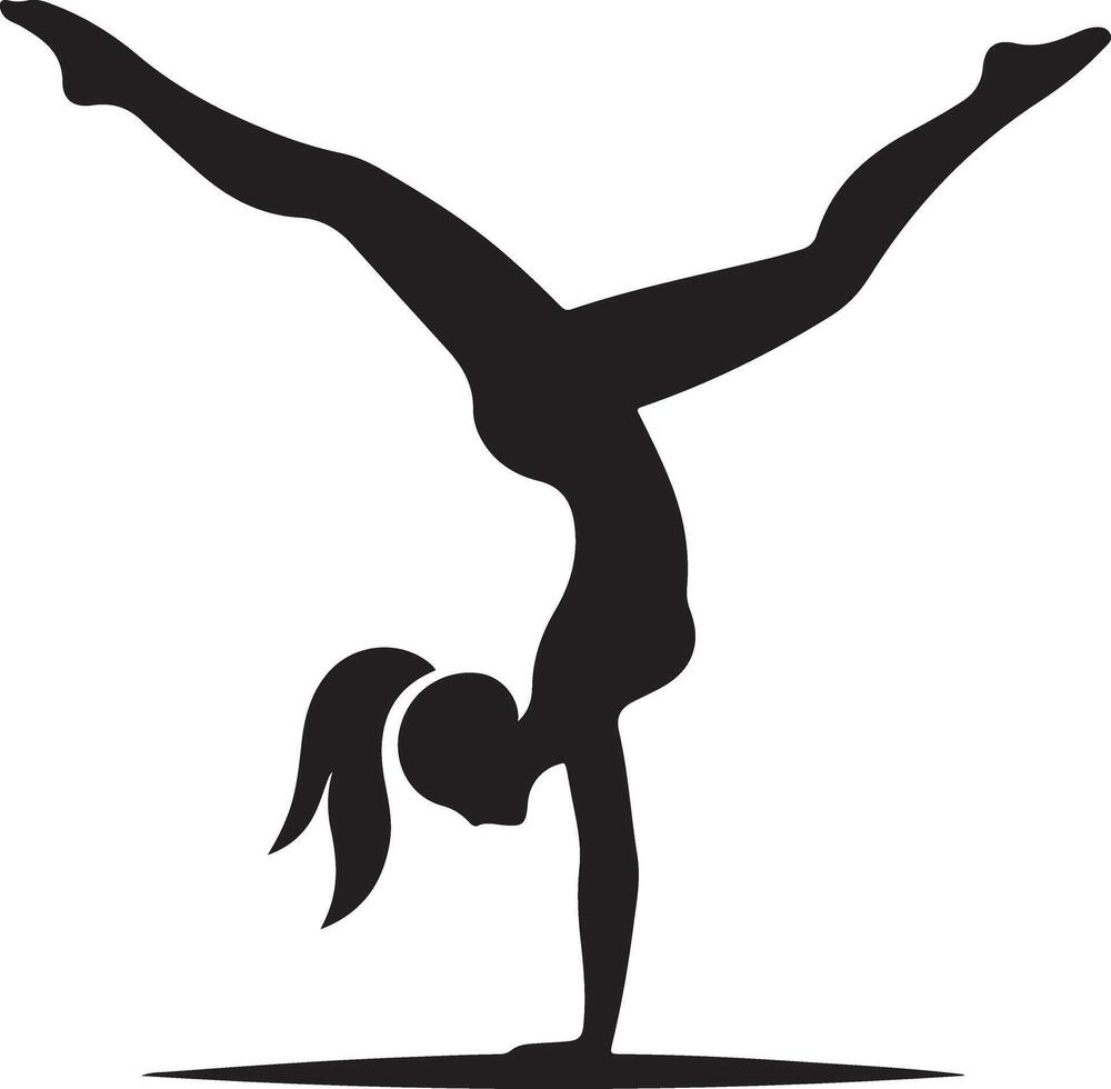 Dynamic Handstand Silhouette Graphic for Sport Related Projects vector