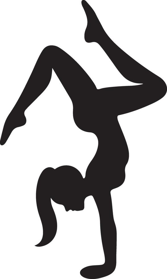 Artistic Representation of Handstand Silhouette Figure vector