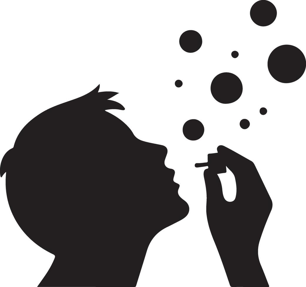 Elegant Design Featuring A Person Blowing Bubbles vector