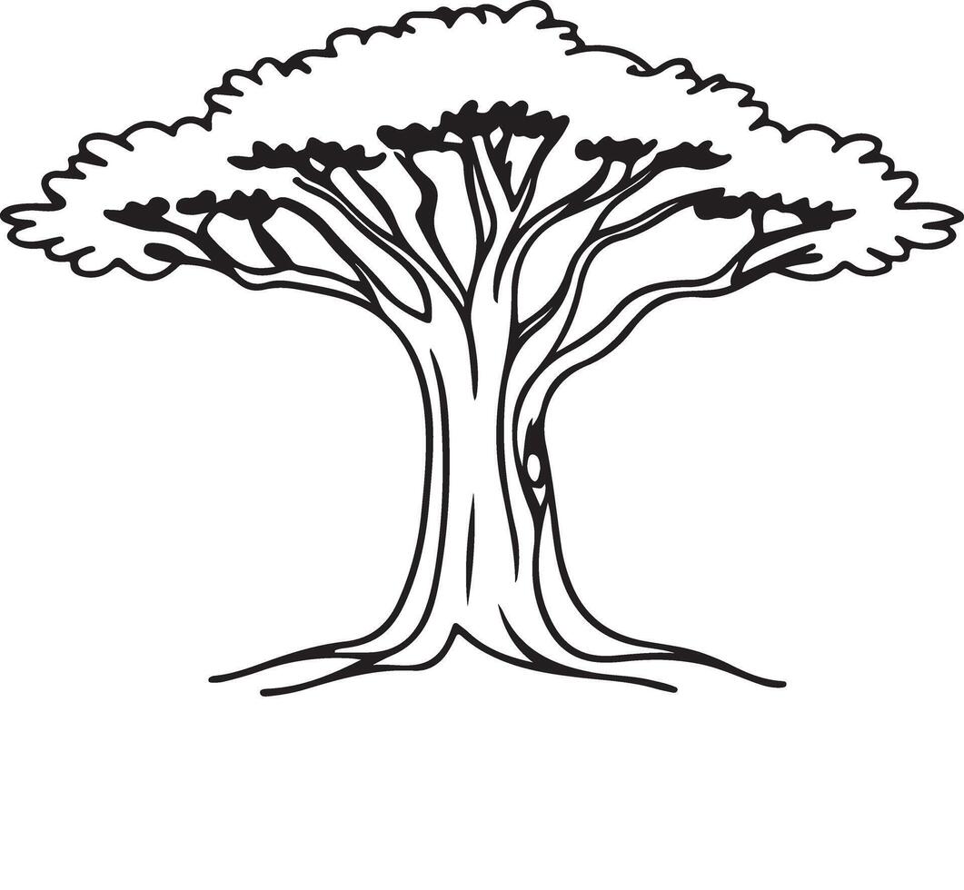 Comprehensive Set of Banyan Tree Silhouettes for Use vector