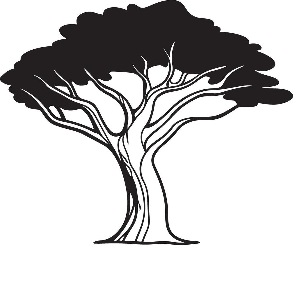 Impressive Banyan Tree Silhouette for Presentations vector