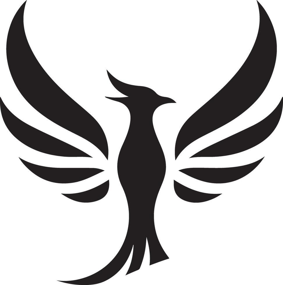 Versatile Phoenix Rising Silhouette Graphic for Use vector
