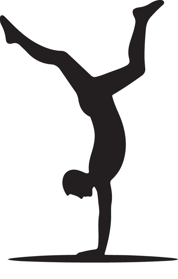 Handstand Silhouette Design for Active Lifestyle Projects vector