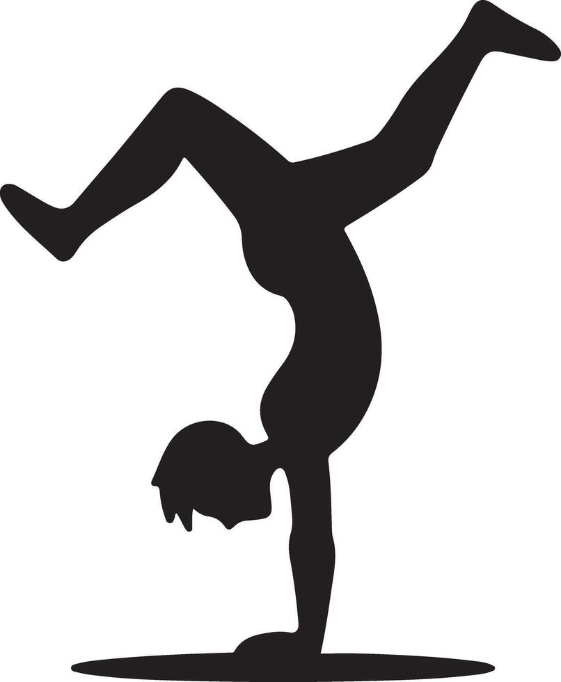 Handstand Pose Silhouette Art for Athletic Designs vector